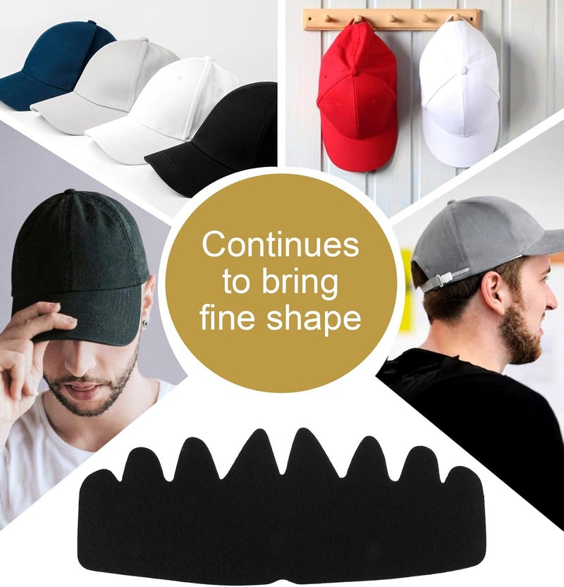 ValueBargain 12Pcs Hat Shaper Insert, 10 * 4 Inch No Sweat Hat Liners for Men for Baseball Caps & Sun Hats, Washable Reusable Hats Shaper Insert, Black - Image 5